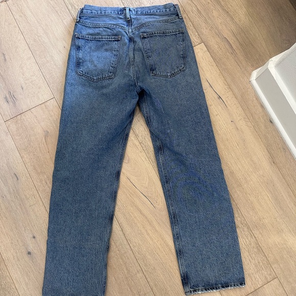 Agolde 90’s Pinch Waist High Rise Light Blue Straight Leg Jeans - Picture 4 of 6